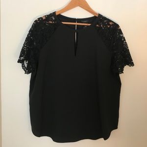 Ann Taylor Lace Sleeve Top